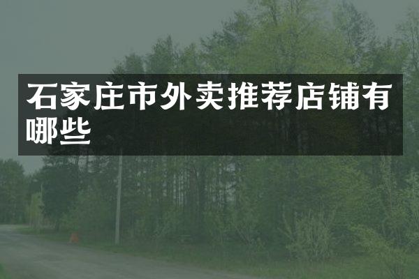 石家庄市外卖推荐店铺有哪些