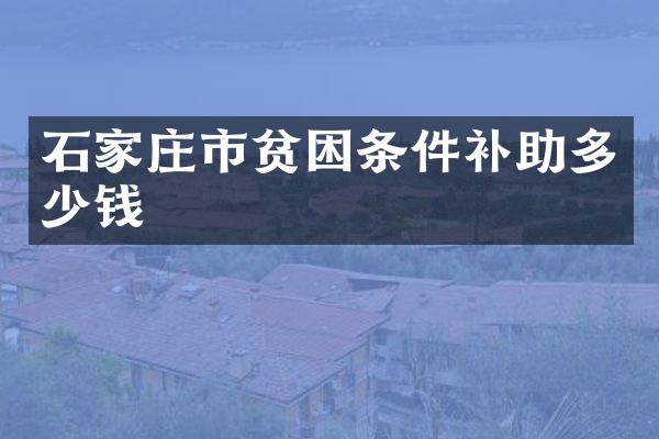 石家庄市贫困条件补助多少钱