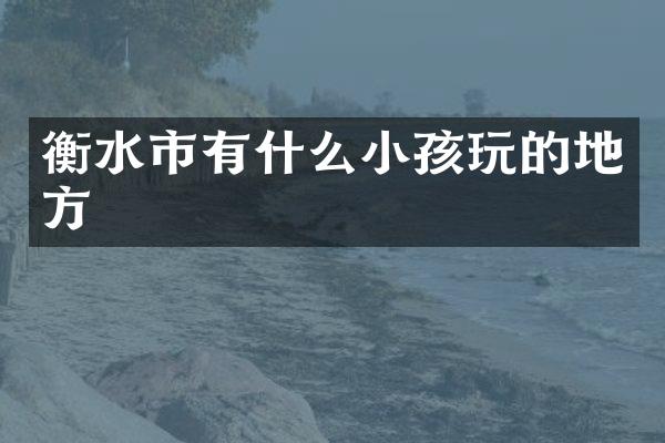 衡水市有什么小孩玩的地方