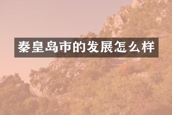 秦皇岛市的发展怎么样