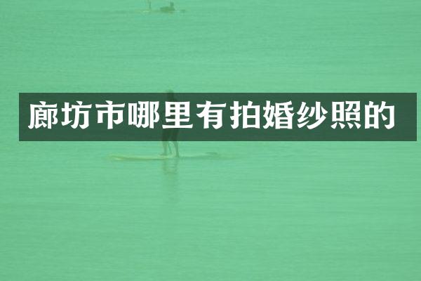 廊坊市哪里有拍婚纱照的