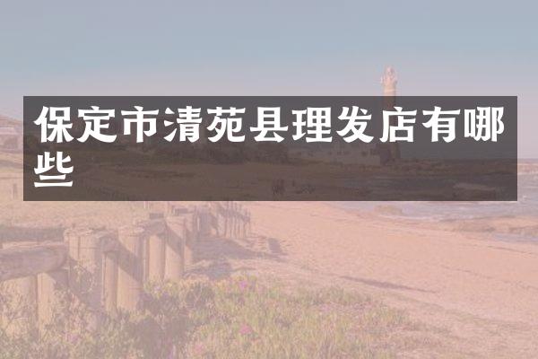 保定市清苑县理发店有哪些
