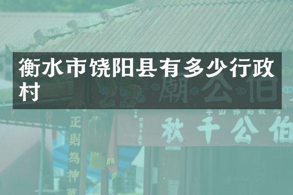 衡水市饶阳县有多少行政村