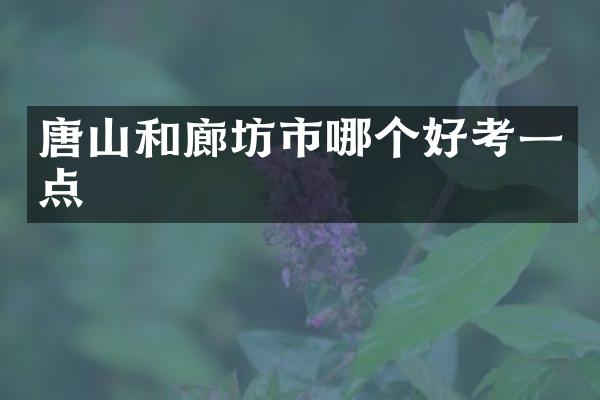 唐山和廊坊市哪个好考一点