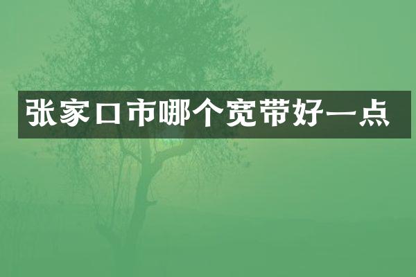 张家口市哪个宽带好一点