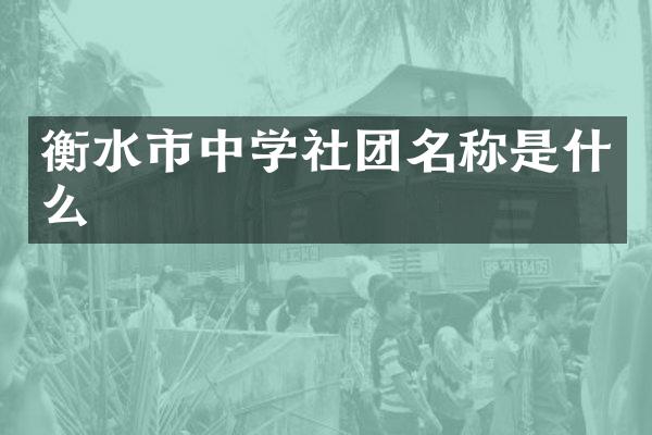 衡水市中学社团名称是什么