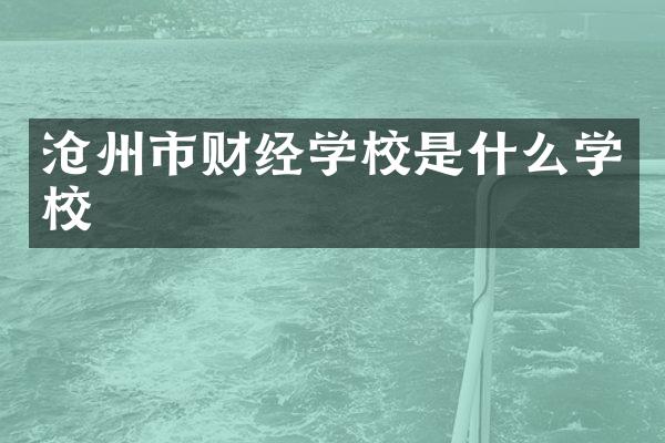 沧州市财经学校是什么学校