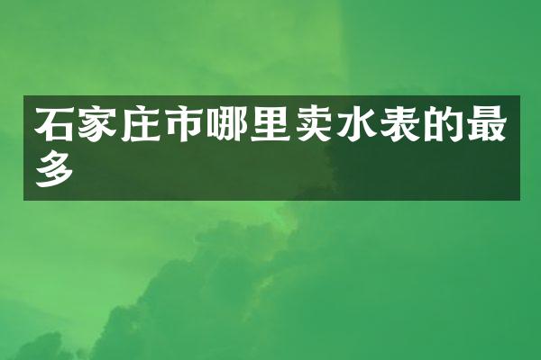石家庄市哪里卖水表的最多