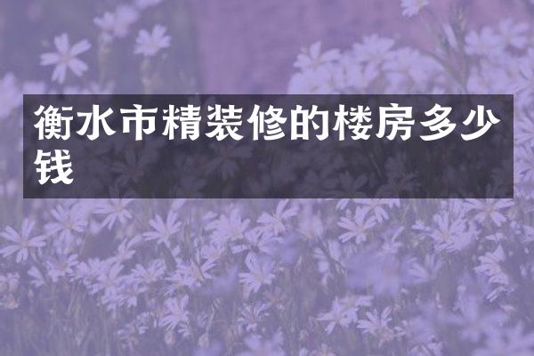 衡水市精装修的楼房多少钱