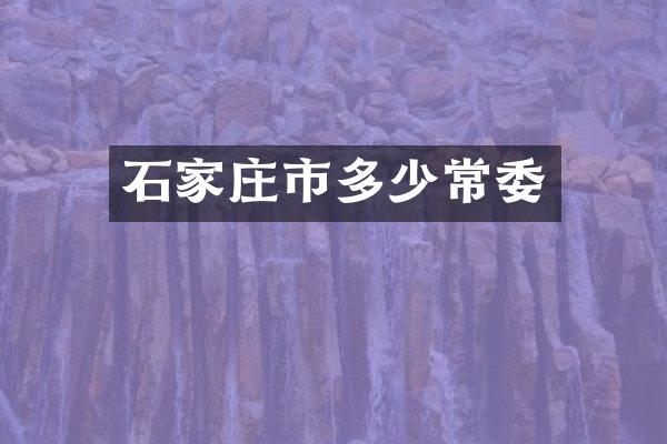 石家庄市多少常委