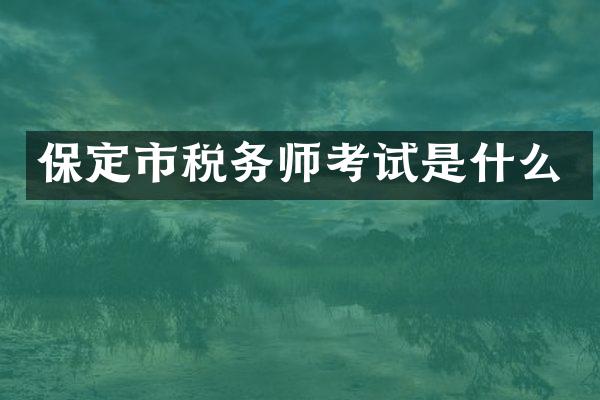 保定市税务师考试是什么