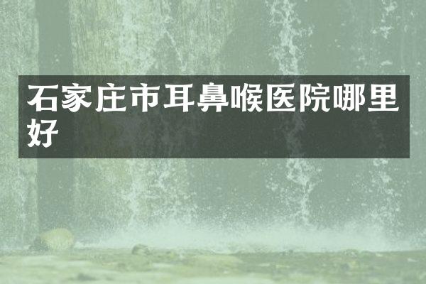 石家庄市耳鼻喉医院哪里好