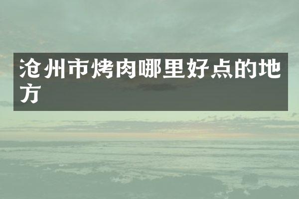 沧州市烤肉哪里好点的地方