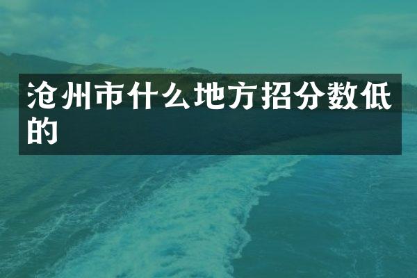 沧州市什么地方招分数低的