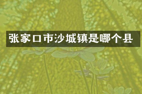 张家口市沙城镇是哪个县