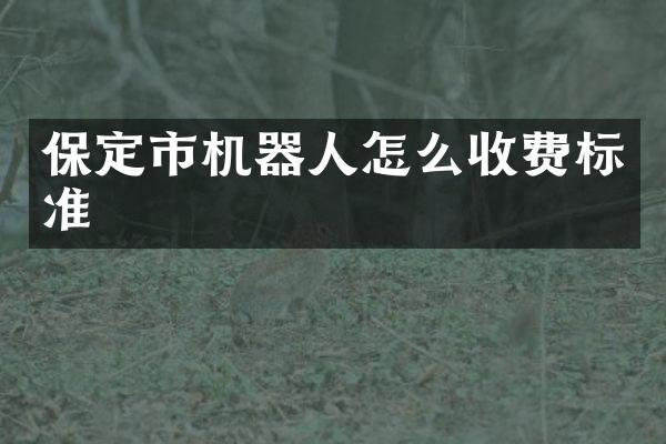 保定市机器人怎么收费标准