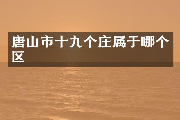 唐山市十九个庄属于哪个区