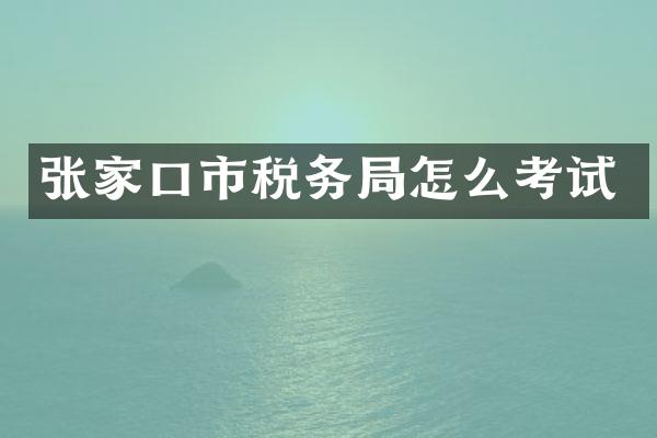 张家口市税务局怎么考试