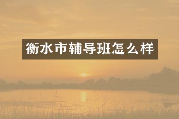 衡水市辅导班怎么样