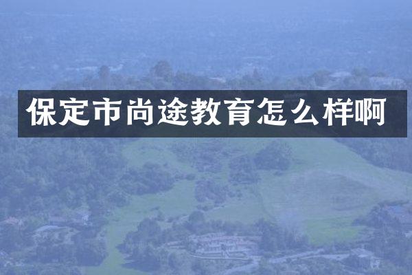 保定市尚途教育怎么样啊