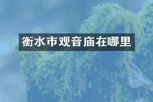 衡水市观音庙在哪里