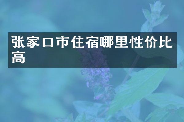 张家口市住宿哪里性价比高