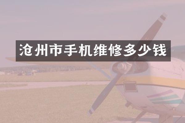 沧州市手机维修多少钱