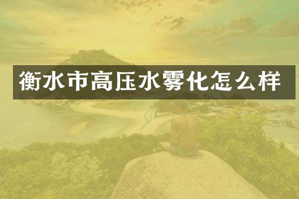 衡水市高压水雾化怎么样