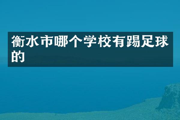 衡水市哪个学校有踢足球的