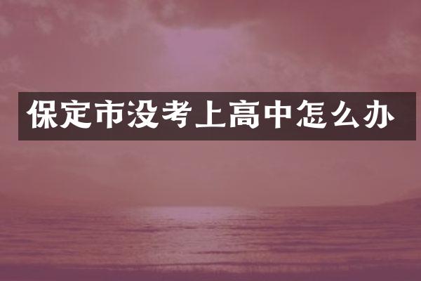 保定市没考上高中怎么办