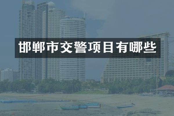 邯郸市交警项目有哪些