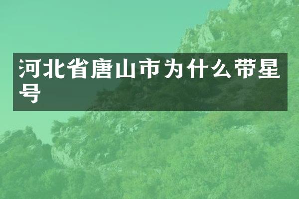 河北省唐山市为什么带星号