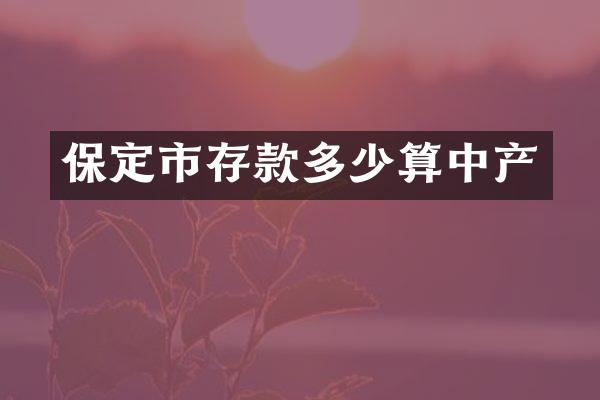 保定市存款多少算中产