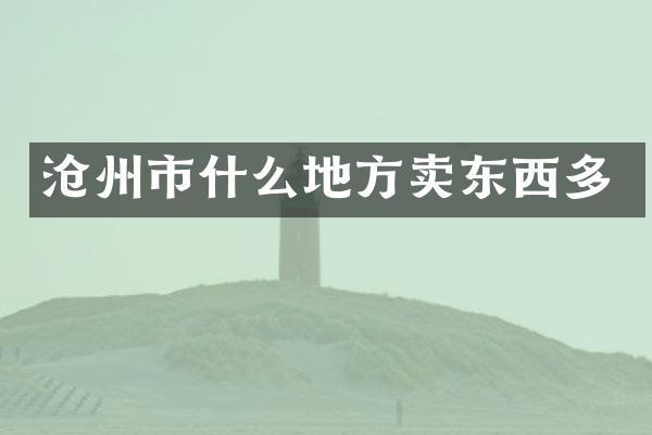 沧州市什么地方卖东西多