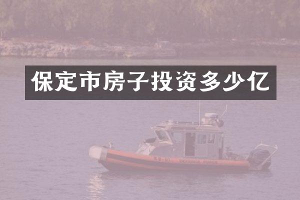 保定市房子投资多少亿