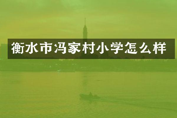衡水市冯家村小学怎么样