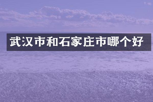 武汉市和石家庄市哪个好