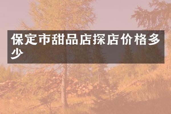 保定市甜品店探店价格多少