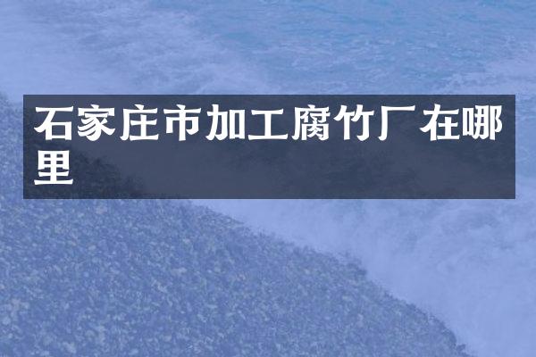 石家庄市加工腐竹厂在哪里