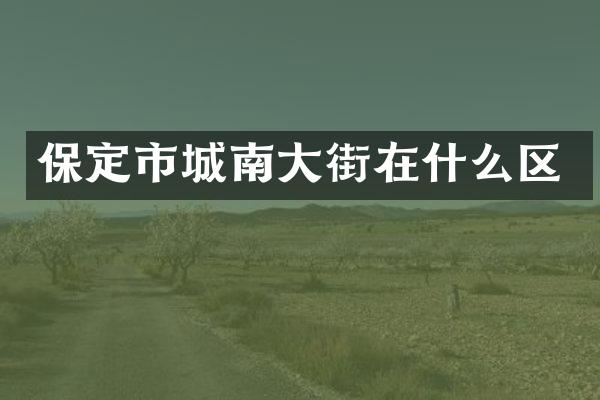 保定市城南大街在什么区