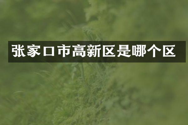 张家口市高新区是哪个区