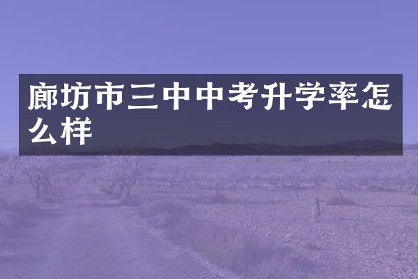 廊坊市三中中考升学率怎么样
