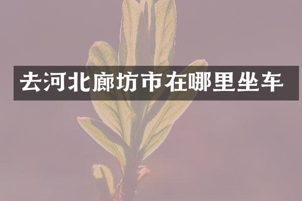 去河北廊坊市在哪里坐车