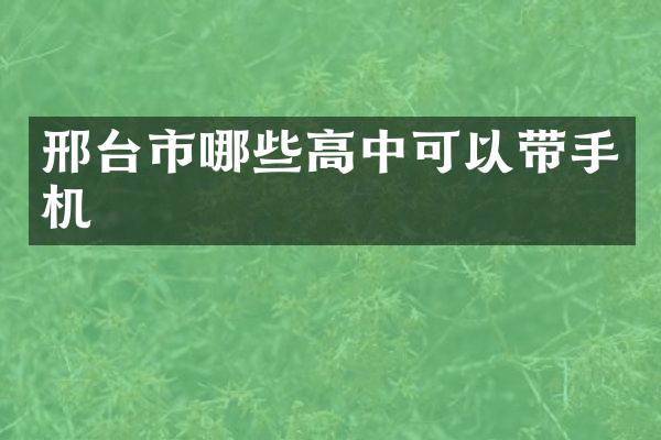 邢台市哪些高中可以带手机
