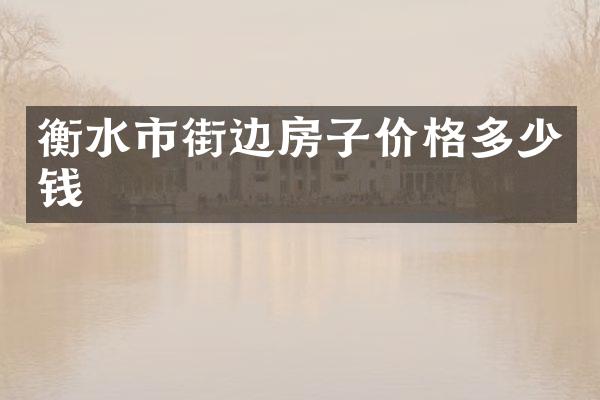 衡水市街边房子价格多少钱