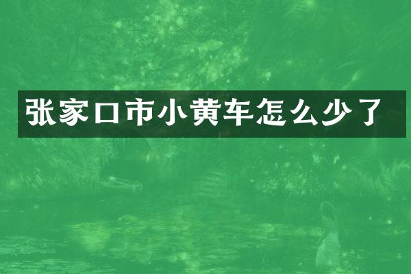 张家口市小黄车怎么少了