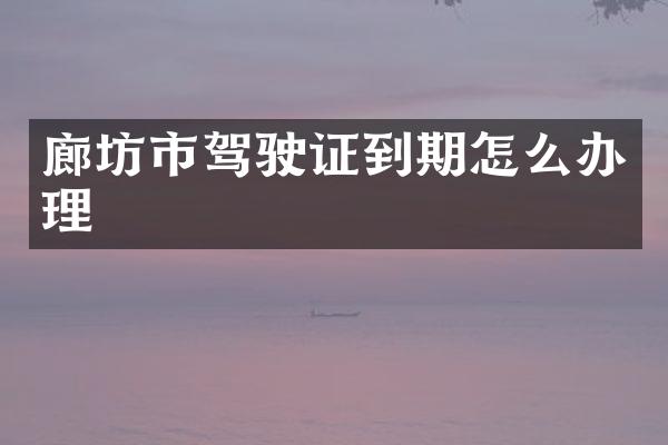 廊坊市到期怎么办理