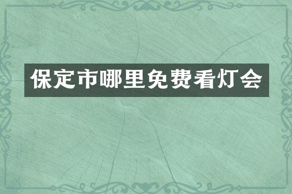 保定市哪里免费看灯会
