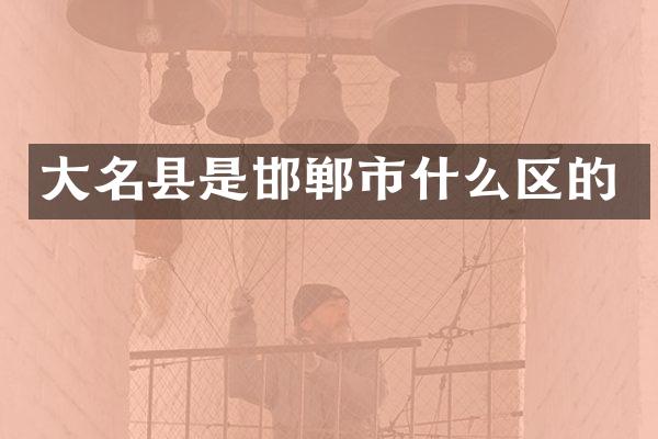大名县是邯郸市什么区的
