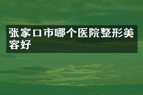 张家口市哪个医院整形美容好